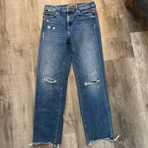 Joe's Women's Distressed Blue The Milla High Rise Straight Ankle Jean Size 26